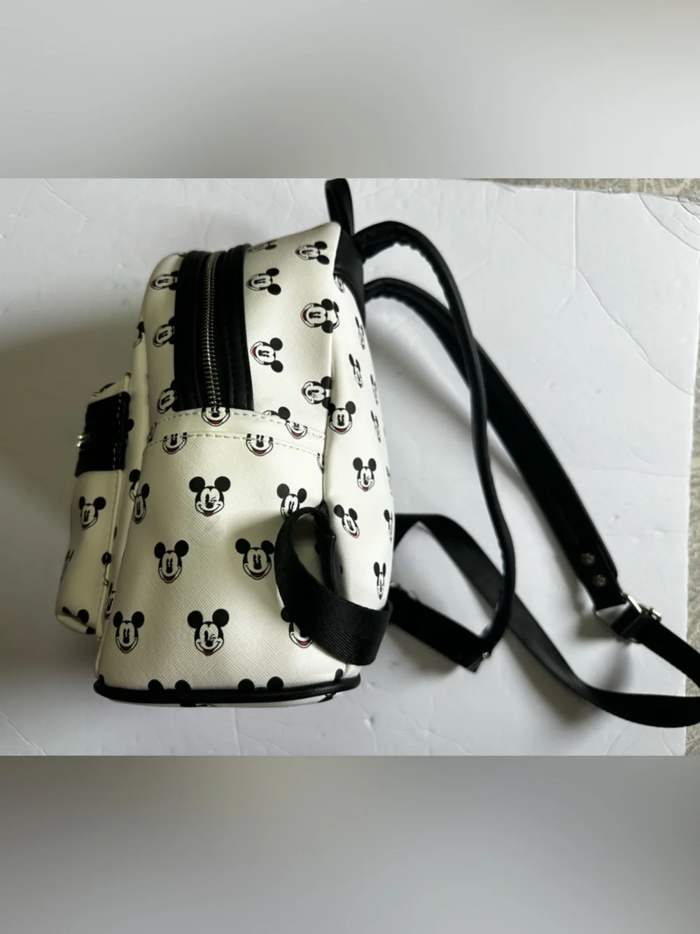 Loungefly Disney White & Black Mickey Mouse Faces Disney Parks Mini Backpack